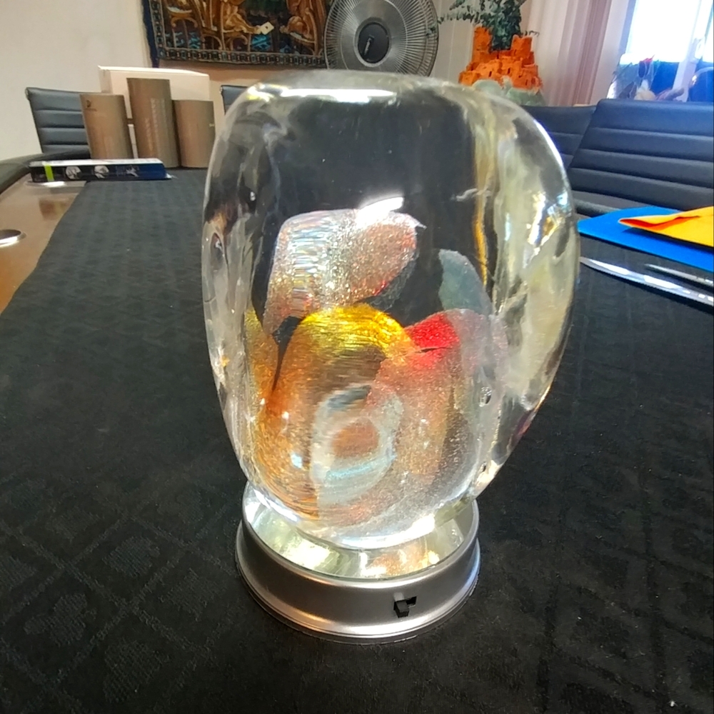 Glass Orb Paperweight + Stand